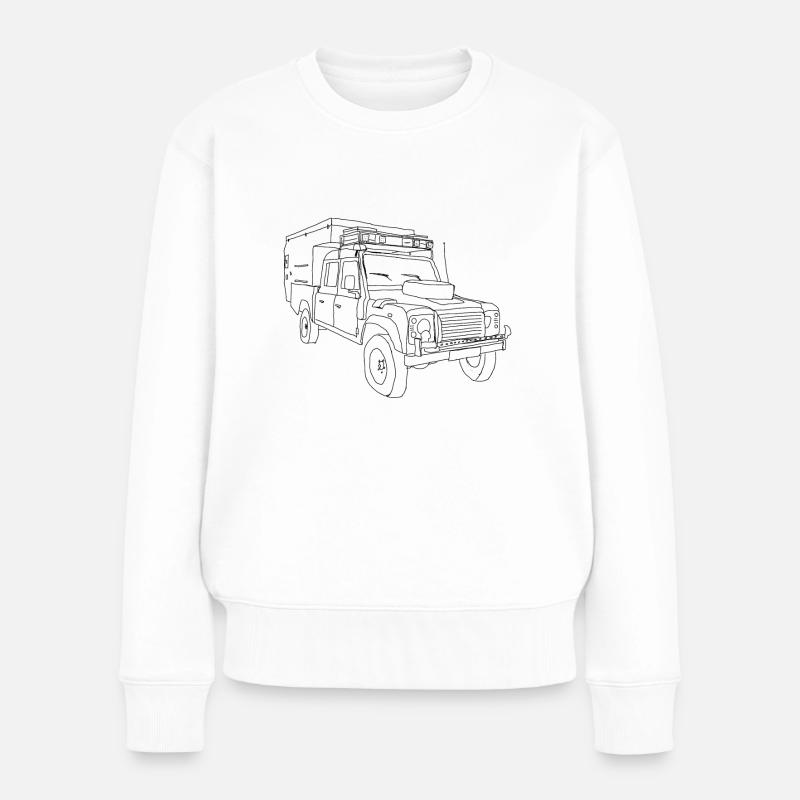 Defender Schwarz - Frauen Premium Bio Pullover - Weiß