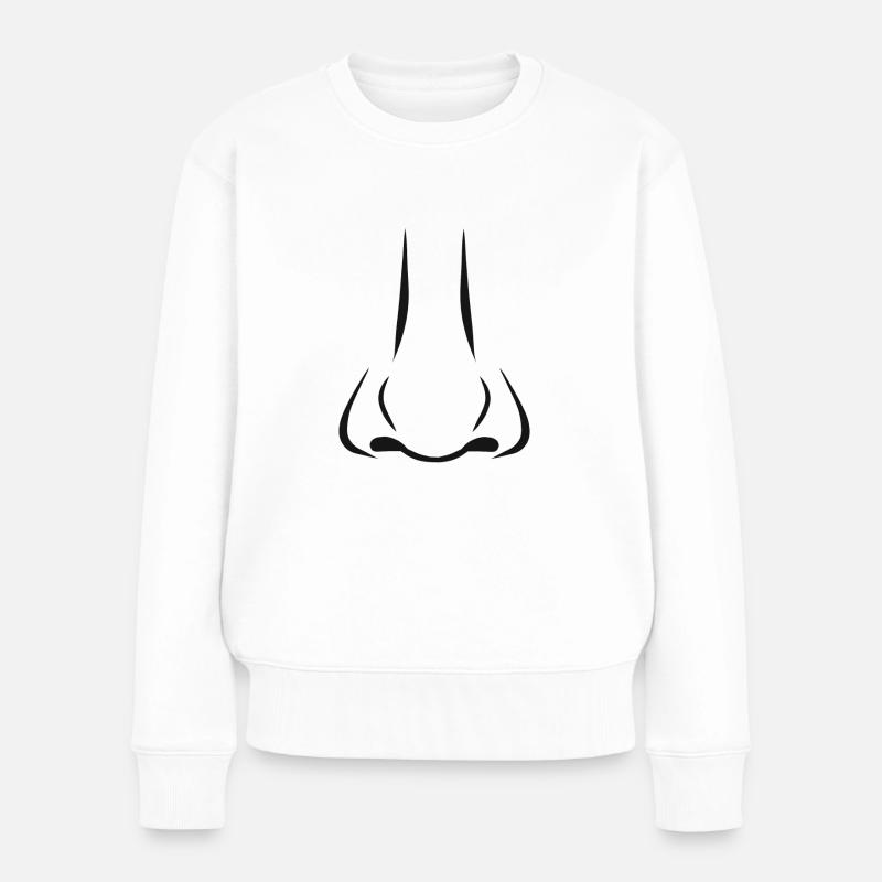 Nase Riechen Geschenk Nose Geruch Geschenkidee - Frauen Premium Bio Pullover - Weiß