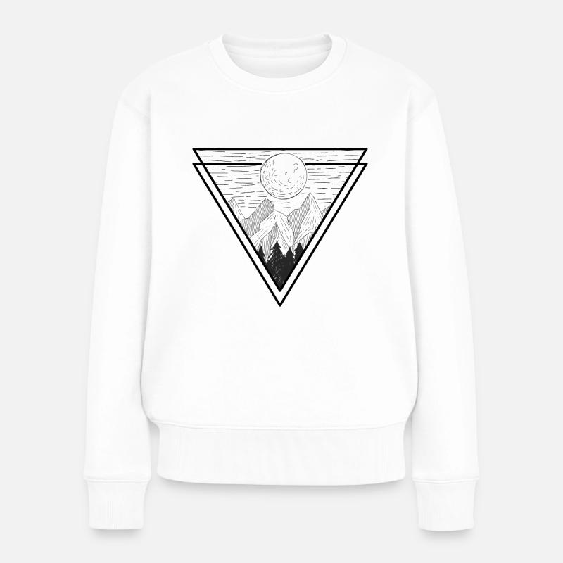 Berge - Frauen Premium Bio Pullover - Weiß