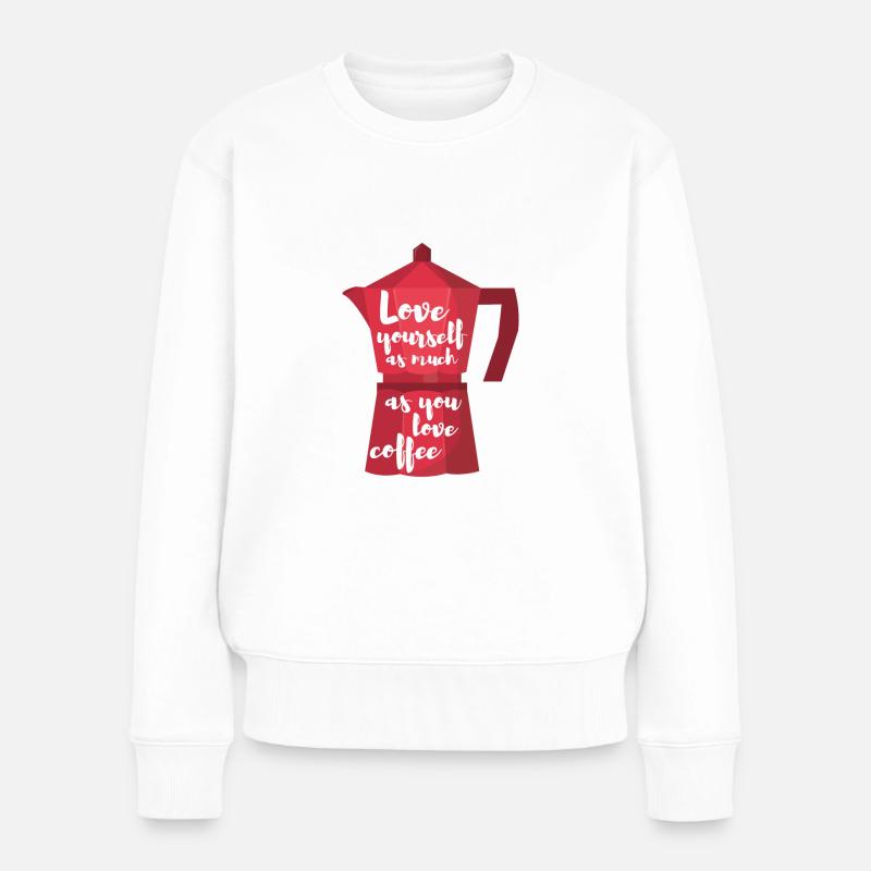 Coffee Love - Frauen Premium Bio Pullover - Weiß