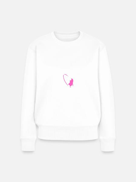 Hula-Hoop Rosa - Frauen Premium Bio Pullover - Weiß