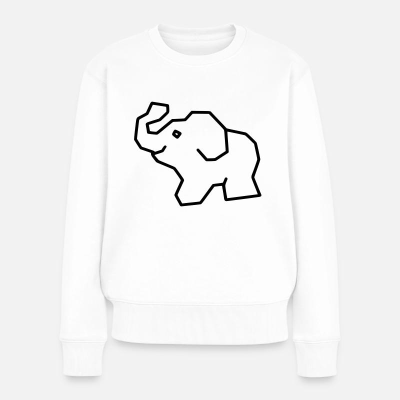 Elefant - Frauen Premium Bio Pullover - Weiß