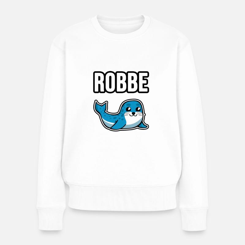 Baby Robbe - Frauen Premium Bio Pullover - Weiß