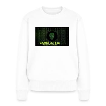 hackerGame - Women's Premium Organic Jumper - white - Front - Julia (174cm)