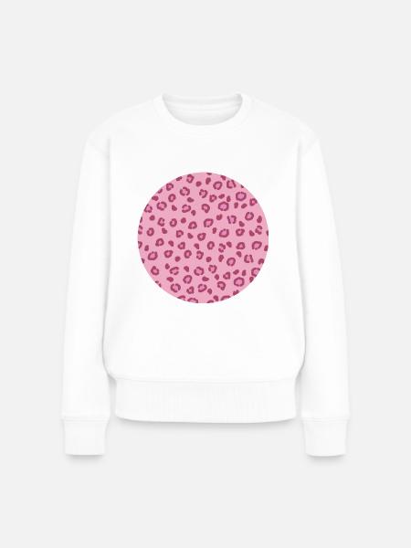 Kreis Leopard Muster - Frauen Premium Bio Pullover - Weiß