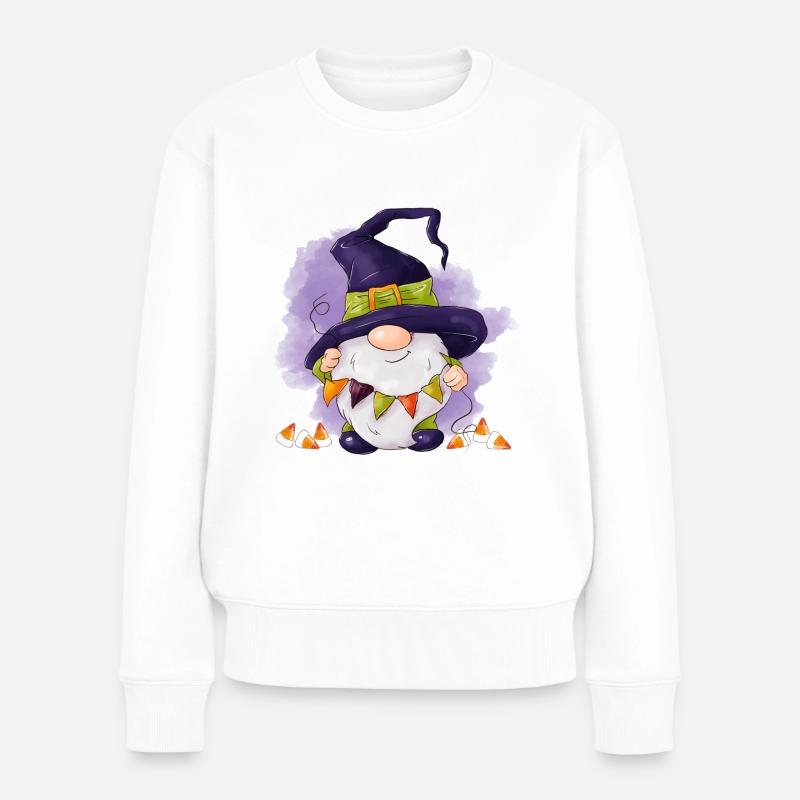 Halloween-Wichtel - Frauen Premium Bio Pullover - Weiß