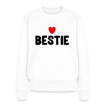 Bestie Herz - Frauen Premium Bio Pullover - Weiß - Vorne - Julia (174cm)