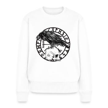 Skull Vegvisir - Frauen Premium Bio Pullover - Weiß - Vorne - Julia (174cm)