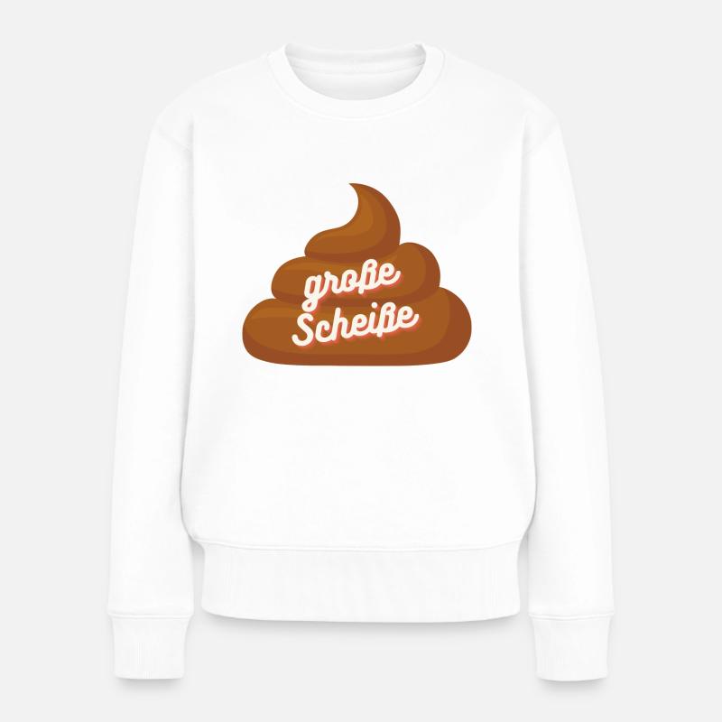 große Scheiße - Frauen Premium Bio Pullover - Weiß