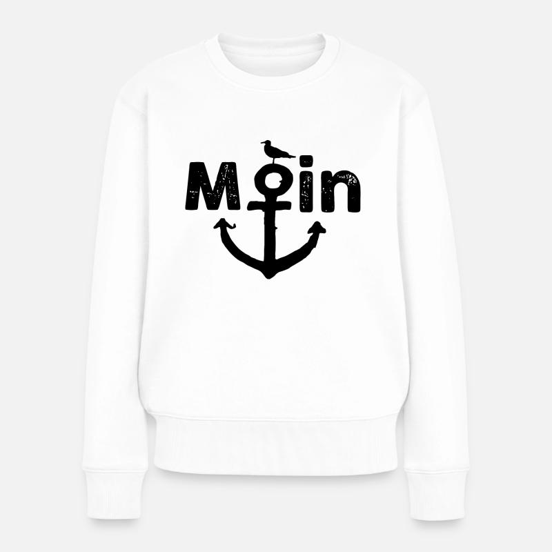 Moin - Frauen Premium Bio Pullover - Weiß