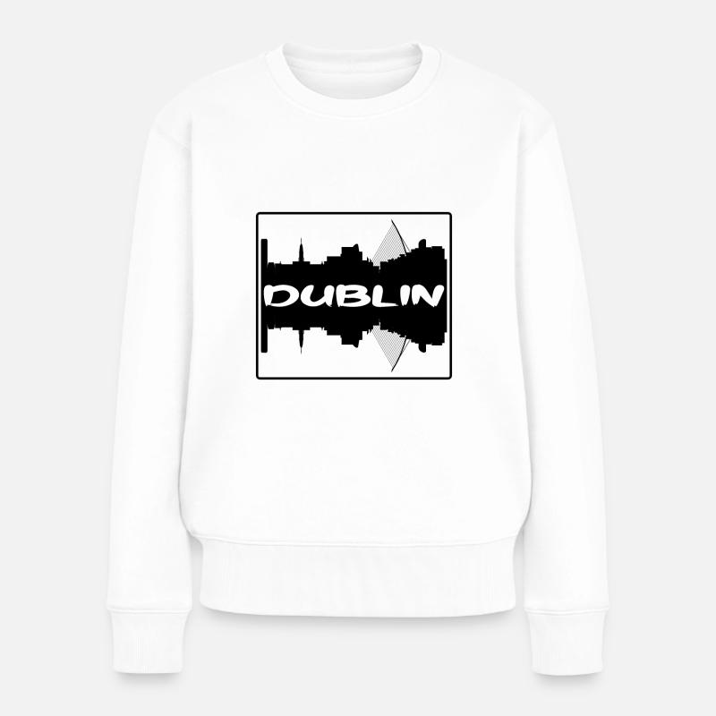 Dublin Irland Skyline Silhouette Reisesouvenir - Frauen Premium Bio Pullover - Weiß