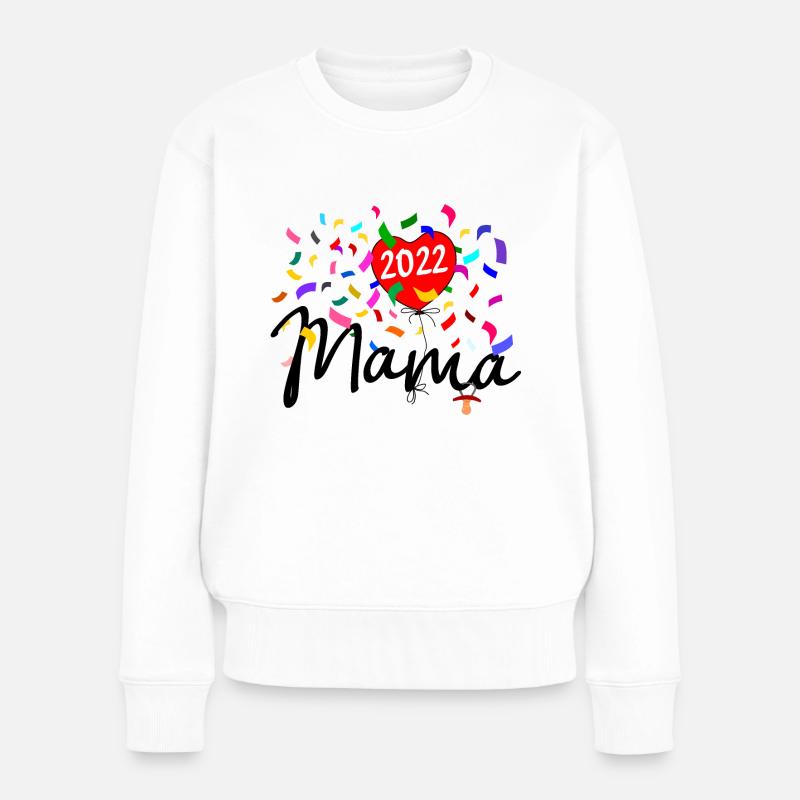 Mama 2022 Konfetti - Frauen Premium Bio Pullover - Weiß
