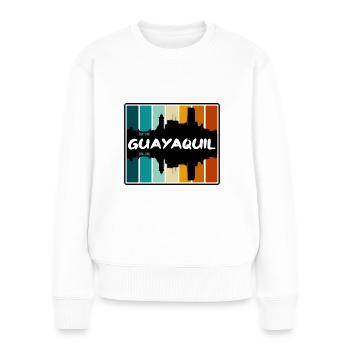 Guayaquil Equador Skyline Silhouette Travel Souven - Frauen Premium Bio Pullover - Weiß - Vorne - Julia (174cm)