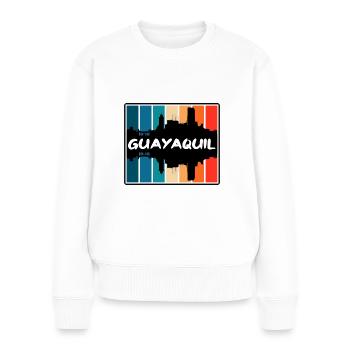 Guayaquil Equador Skyline Silhouette Travel Souven - Frauen Premium Bio Pullover - Weiß - Vorne - Julia (174cm)