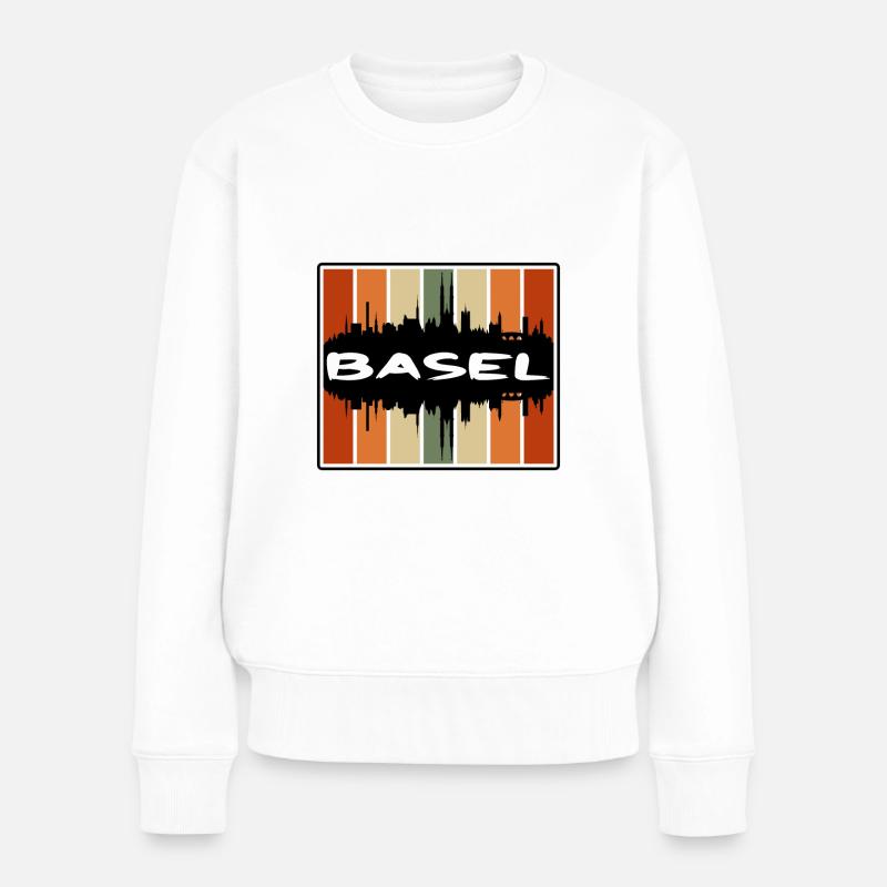 Basel Schweiz Skyline Silhouette Travel Souven - Frauen Premium Bio Pullover - Weiß