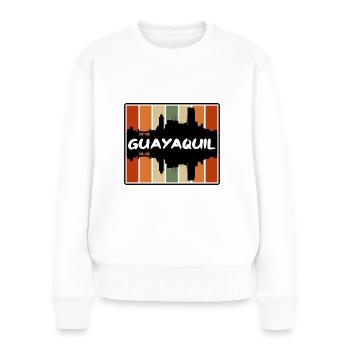 Guayaquil Equador Skyline Silhouette Travel Souven - Frauen Premium Bio Pullover - Weiß - Vorne - Julia (174cm)