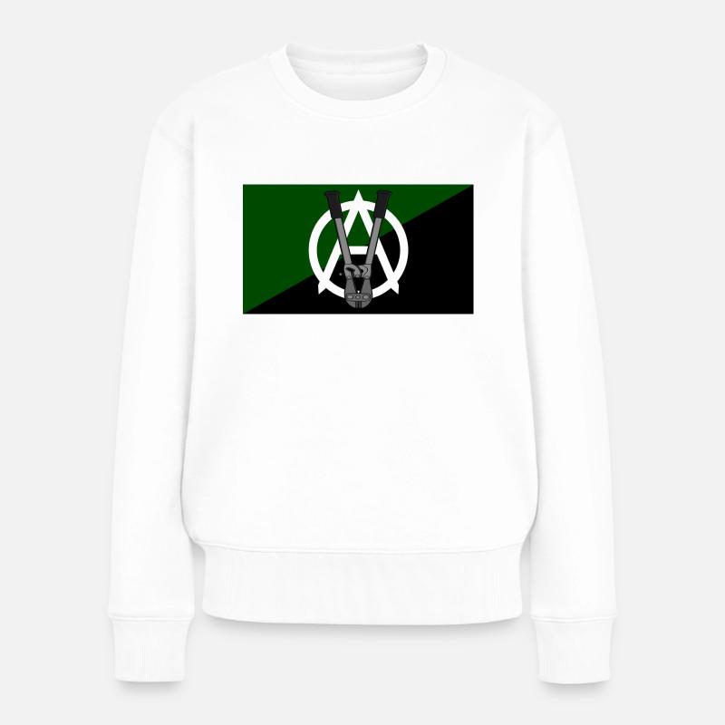 Drapeau de l’anarchisme végétalien - Pull Premium bio Femme - blanc