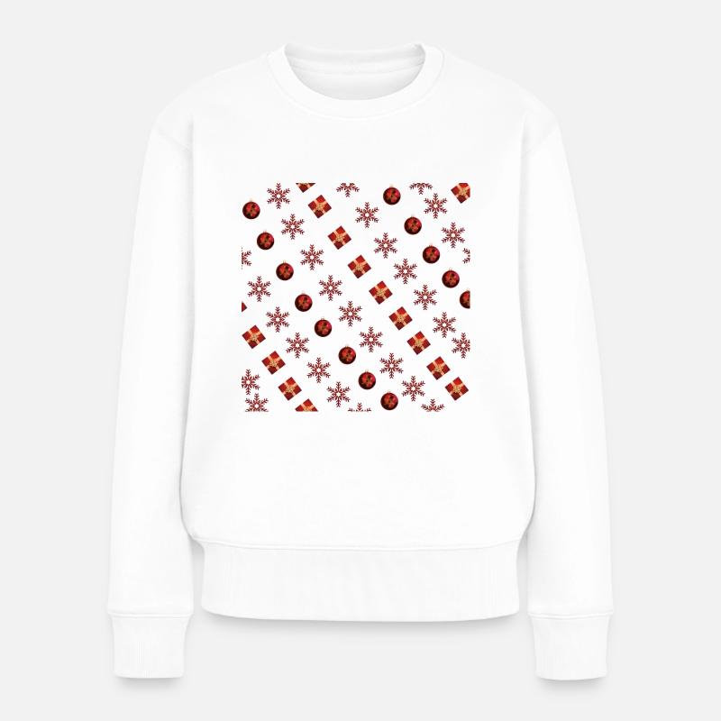 FROHE WEIHNACHTEN - Frauen Premium Bio Pullover - Weiß