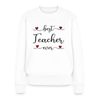 Enseignant - Pull Premium bio Femme - blanc - Devant - Julia (174cm)