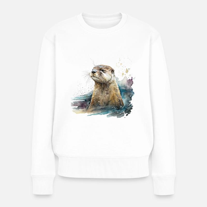 Otter - Frauen Premium Bio Pullover - Weiß
