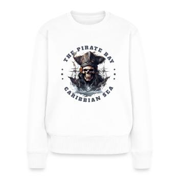 Pirat Totenkopf Jolly Roger Kostüm Geschenkidee - Frauen Premium Bio Pullover - Weiß - Vorne - Julia (174cm)