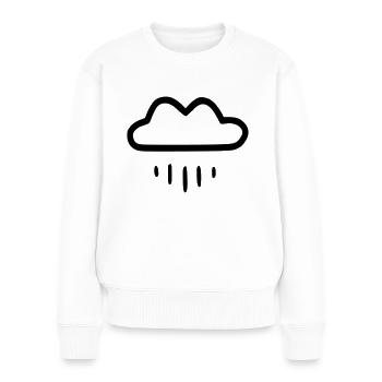 Einfache Regenwolke - Frauen Premium Bio Pullover - Weiß - Vorne - Julia (174cm)