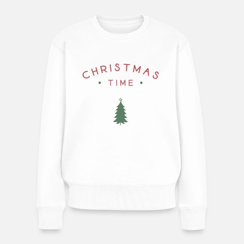 Weihnachtszeit - Frauen Premium Bio Pullover - Weiß