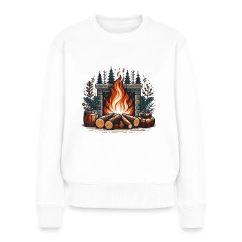 CHEMINÉE DÉCORATION CHEMINÉE HIVERNAL CONFORTABLE - Pull Premium bio Femme - blanc - Devant - Julia (174cm)