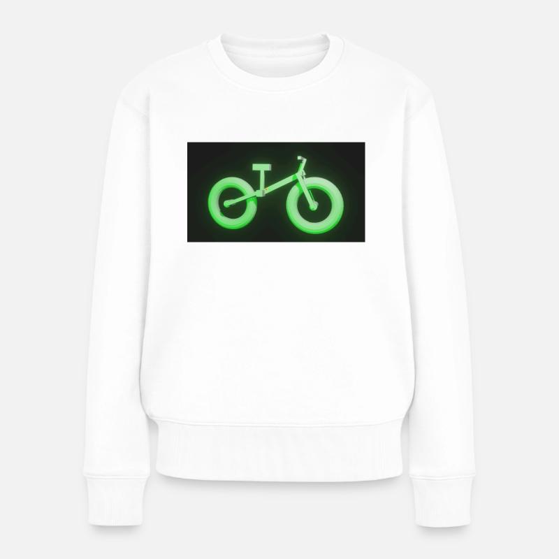 Fahrrad - Frauen Premium Bio Pullover - Weiß