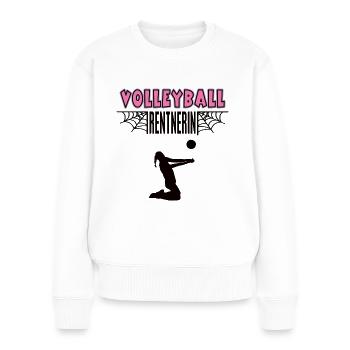 Volleyball Rentnerin Volleyballerin Rente Hobby - Frauen Premium Bio Pullover - Weiß - Vorne - Julia (174cm)