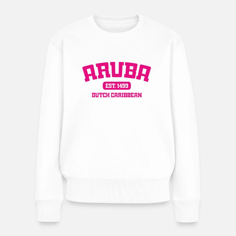 Aruba - Est. 1499 - Dutch Caribbean - Karibik - Frauen Premium Bio Pullover - Weiß