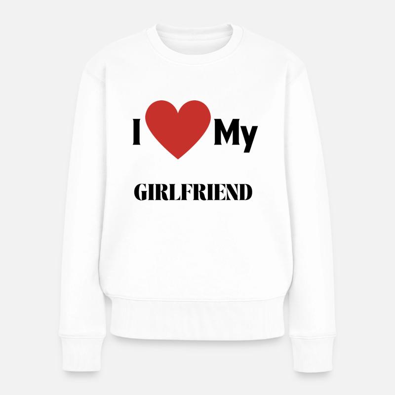 Ich liebe meine Freundin - Frauen Premium Bio Pullover - Weiß