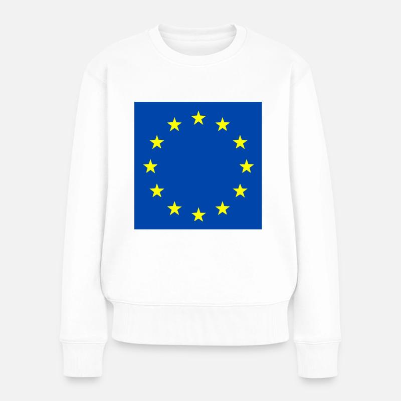 Europa flagge - Frauen Premium Bio Pullover - Weiß