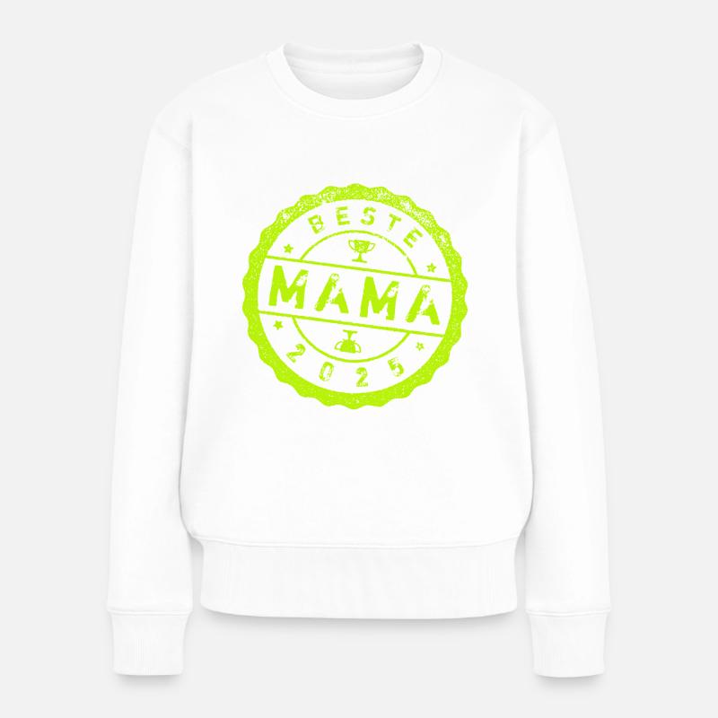 BESTE MAMA 2025 - Frauen Premium Bio Pullover - Weiß