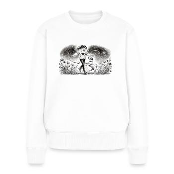 Magical connection between man and dog - Women's Premium Organic Jumper - white - Front - Julia (174cm)