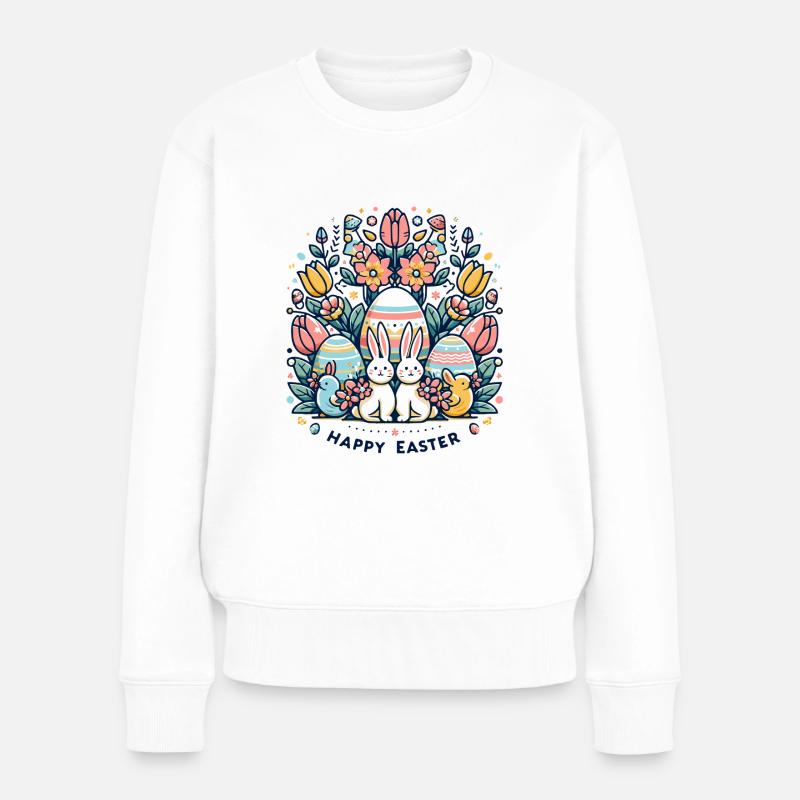 Happy Ester - Frauen Premium Bio Pullover - Weiß