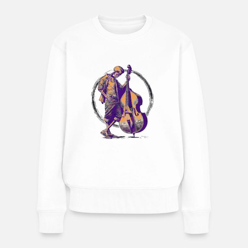 Contrabass Flatguy - Frauen Premium Bio Pullover - Weiß