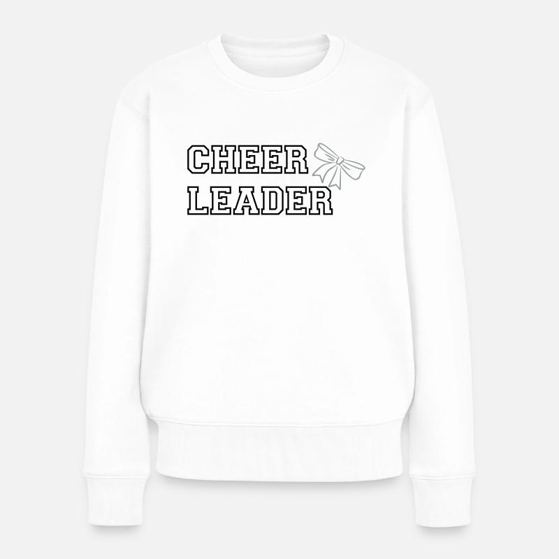 Cheerleaderschriftzug Bow - Frauen Premium Bio Pullover - Weiß