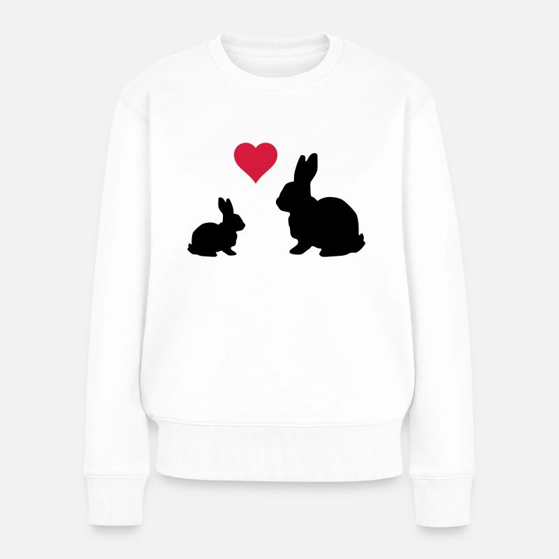 Mama Kind Hase - Frauen Premium Bio Pullover - Weiß