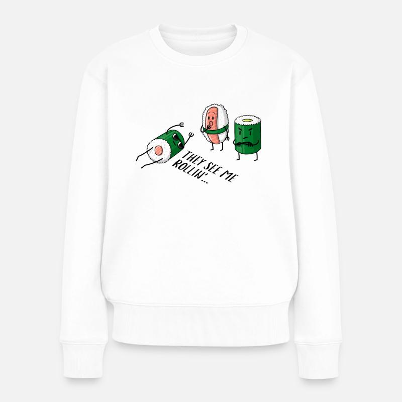 Sushi - Frauen Premium Bio Pullover - Weiß