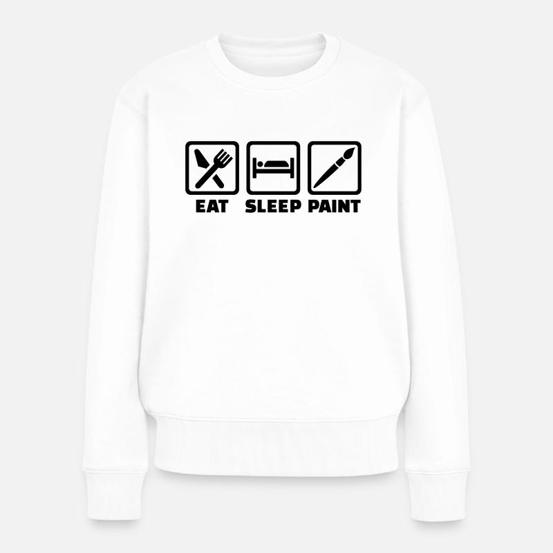 Malen - Frauen Premium Bio Pullover - Weiß
