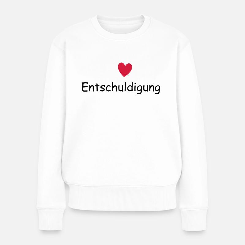Entschuldigung mit Herz - Frauen Premium Bio Pullover - Weiß