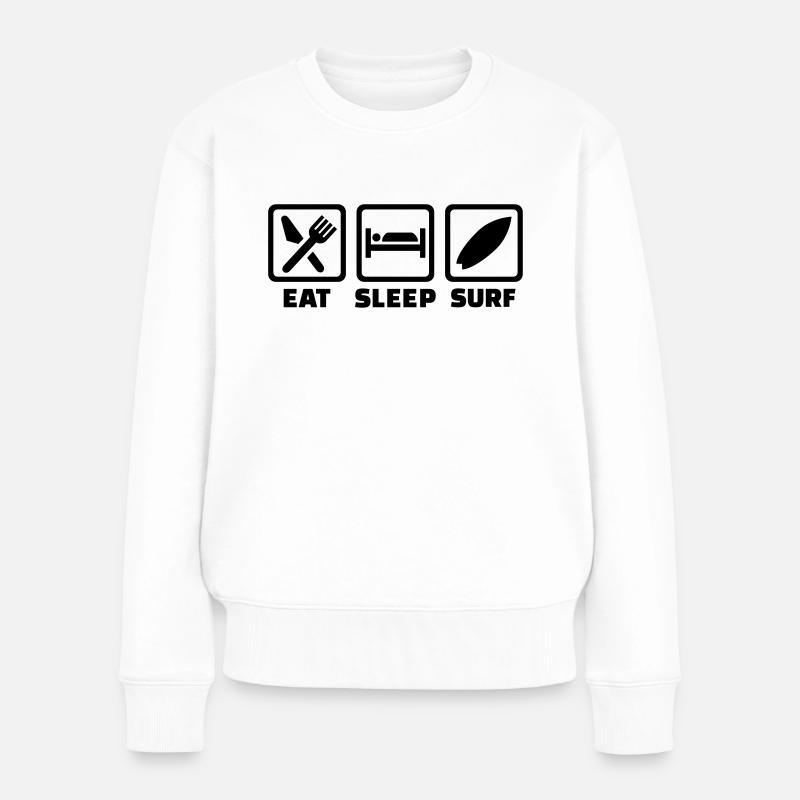 Surfen - Frauen Premium Bio Pullover - Weiß