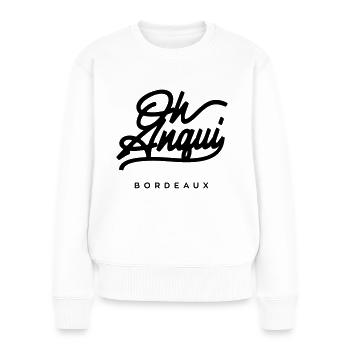 Oh anqui - Bordeaux - Pull Premium bio Femme - blanc - Devant - Julia (174cm)
