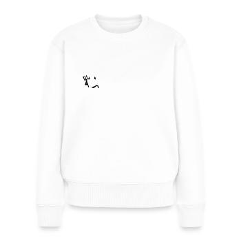 Lieb und Nett böser Fehler - Farbwechsel 2C - Frauen Premium Bio Pullover - Weiß - Vorne - Julia (174cm)