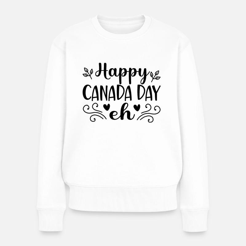 glücklich canada tag eh - Frauen Premium Bio Pullover - Weiß