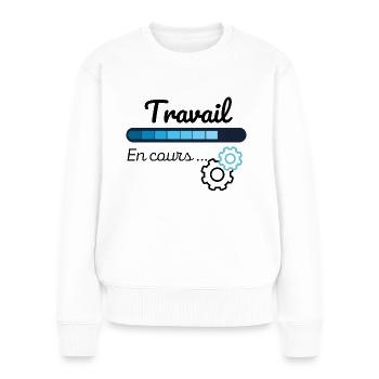 Travail en cours - Pull Premium bio Femme - blanc - Devant - Julia (174cm)