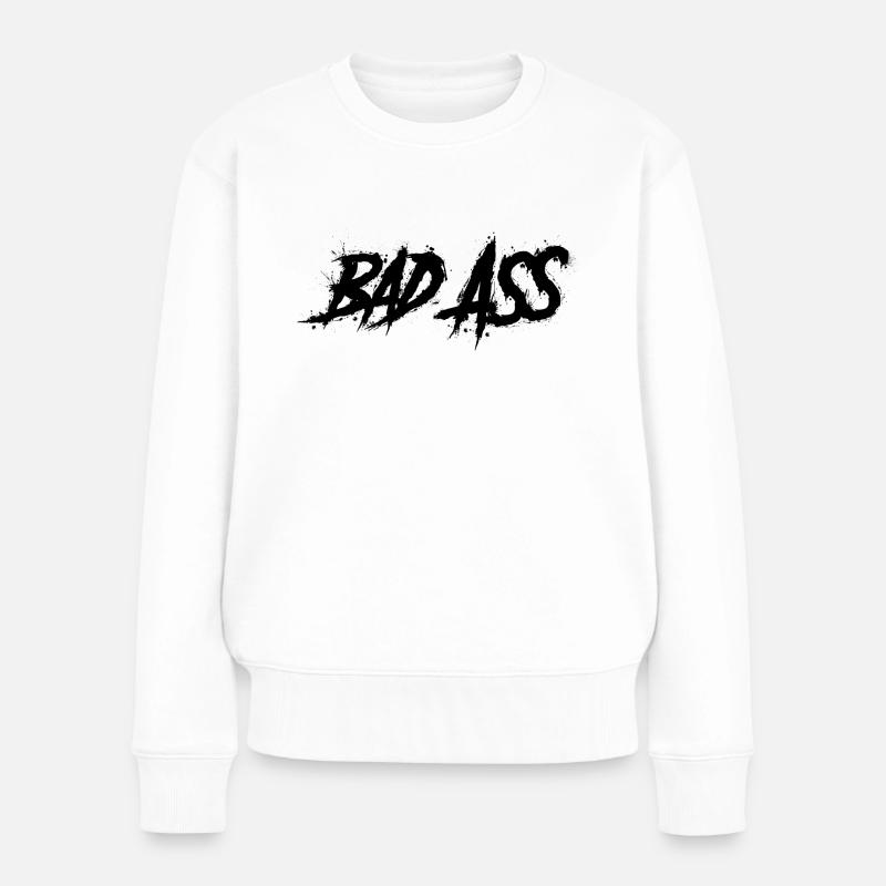 badass splash - Frauen Premium Bio Pullover - Weiß
