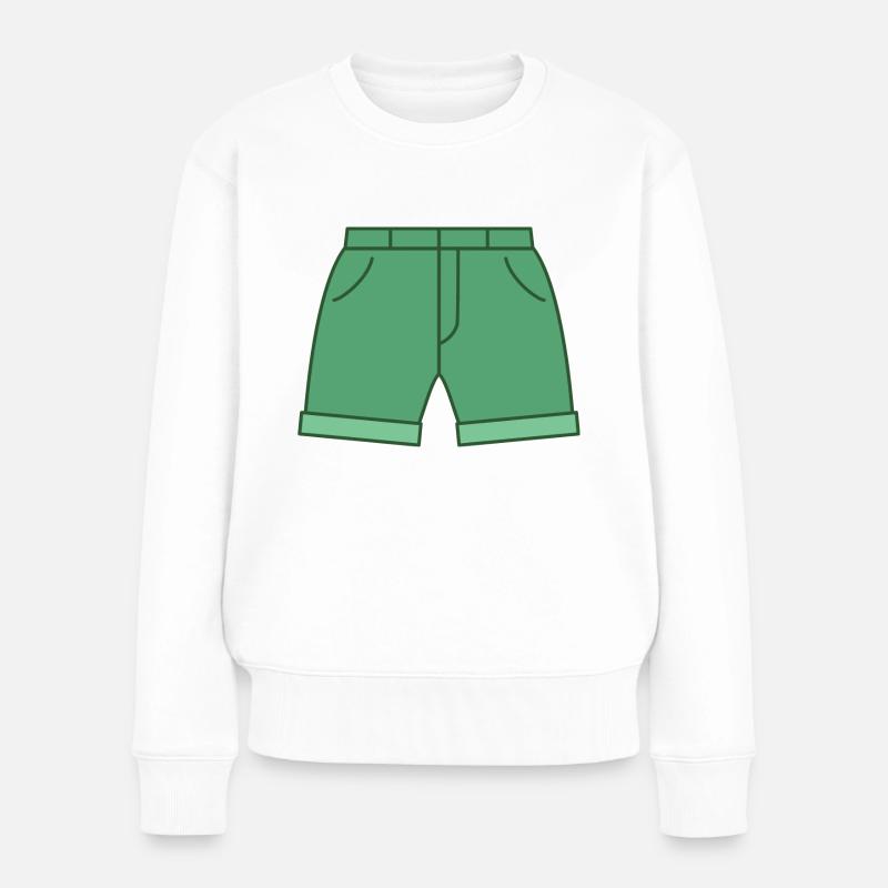 Kurze Hose - Frauen Premium Bio Pullover - Weiß