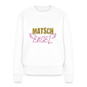 Muddy run shirt mud Matsch Engel Lauf Team Motto - Frauen Premium Bio Pullover - Weiß - Vorne - Julia (174cm)